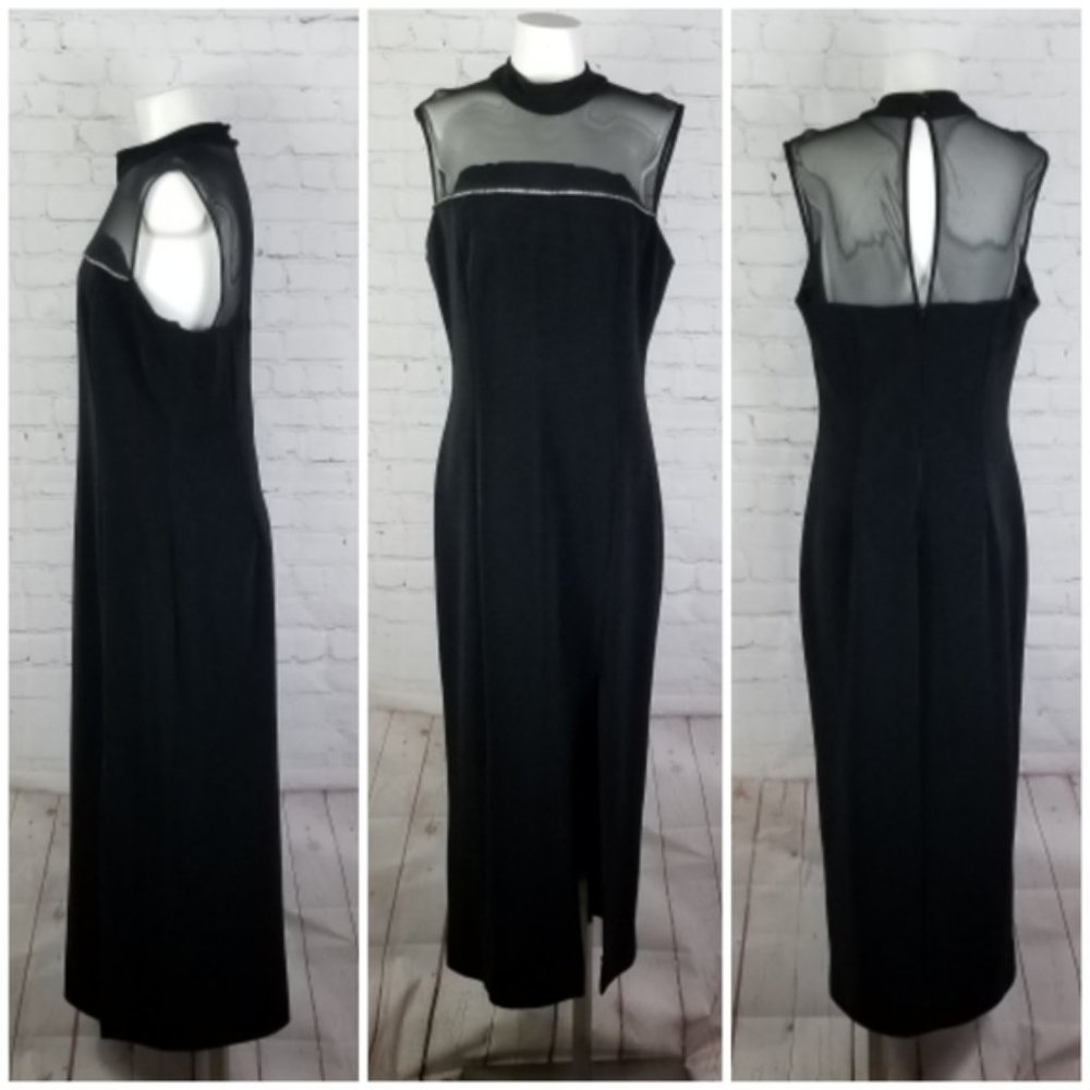 Betsy & Adam Black Evening Dress